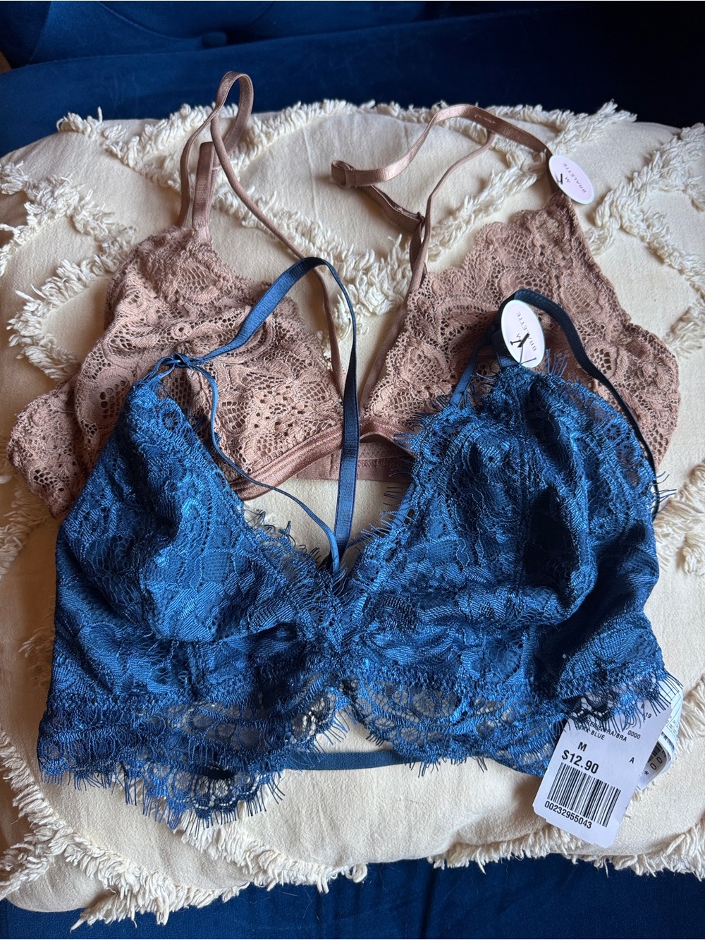 NWT Forever 21 Lace Bralette Duo in Beige and Teal